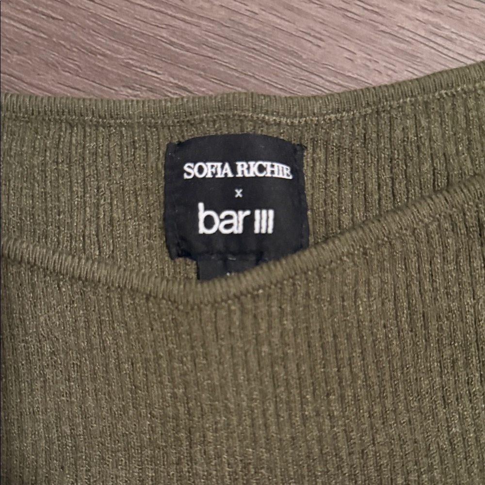 BarIII Khaki Ribbed Tank Top - Picture 2 of 3